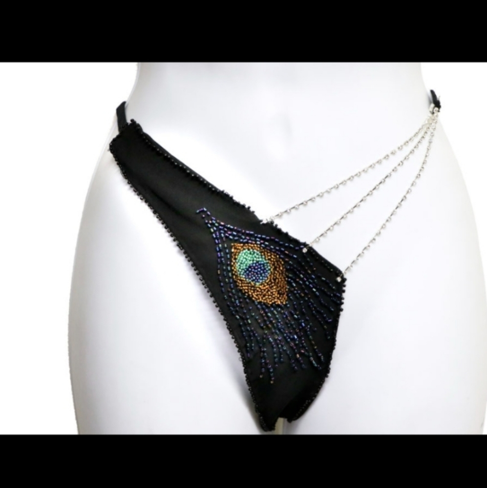 Beaded Panty with 3 strings of Crystals NWT [983]